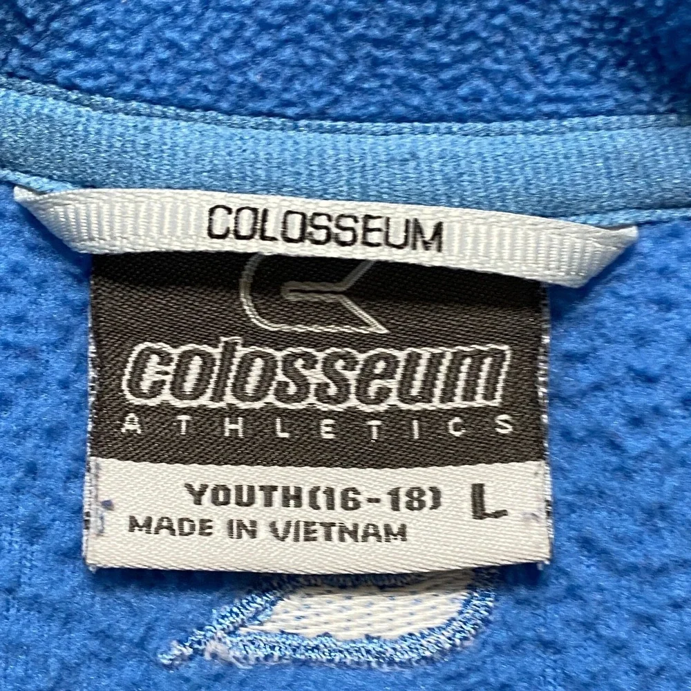 Colosseum Athletics NC University YOUTH Sweater Sz L 16-18 Blue Full Zip‎ Fleece
